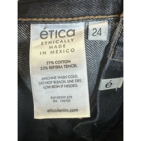 ETICA Estilia Pintuck Trousers In Black Mountain Size 24 NWT Jeans - Picture 10 of 11